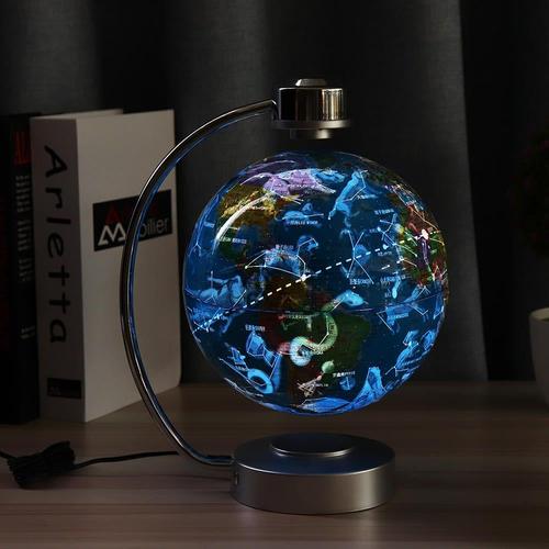Globe flottant magnétique à lévitation illumineé 8 pouces (bleu