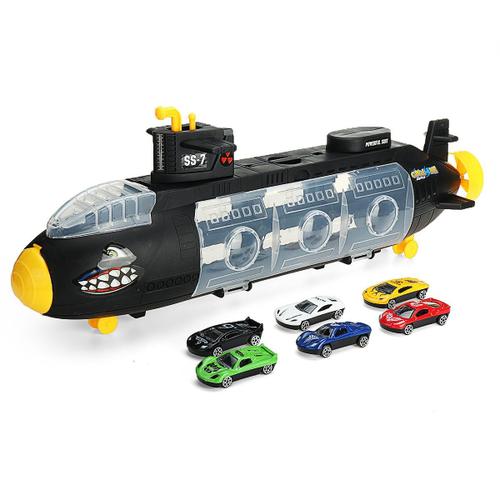 Alliage Inertia Shark Artillery Submarine Vehicle Set Diecast Car Model Toys For Kids Gift, 1x Artillery Submarine + 12x Voitures En Alliage