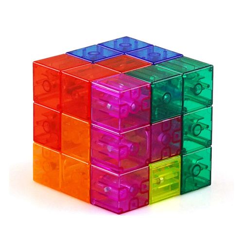 Cube Luban Blocs De Construction Magnetiques Tetris Intelligence Tridimensionnelle Jouets Educatifs Pour Enfants, Transparent