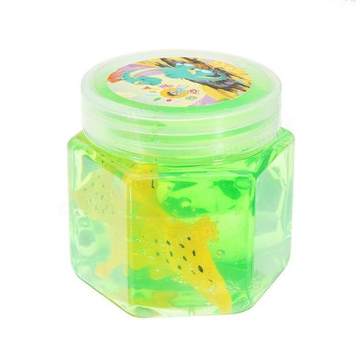 Dinosaure Animal Cristal Boue Hex Bouteille Transparent Slime Diy 5.5cm * 5.7cm Pate A Modeler Jouet Cadeau,Vert