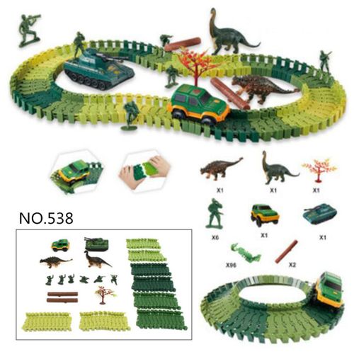 Dinosaure Dino World Pour Enfants Flexible Race Car Track Toys Construction Play-Set Toy, No.538