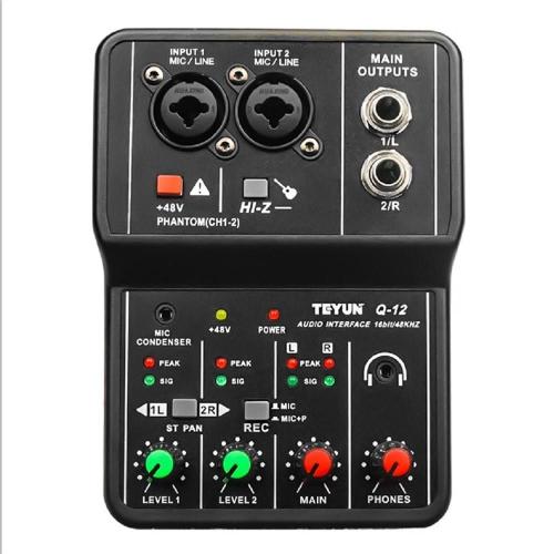 Table de mixage Audio carte son Console de bureau alimentation stéréo 48v sans clé Usb Signal Stable enregistrement de musique