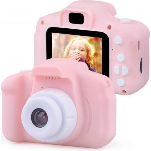 Stillcool® 2\"" Caméra Numérique Pr Enfants Appareil Photo Vidéo 1300w Px Ips Avec 32go Sd Carte Cadeau Garçon/Fille Rose