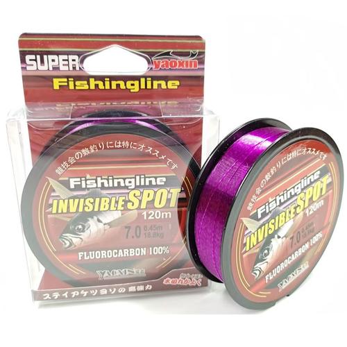 Couleur Violet-120m Taille 0.8-0.14mm-5.1kg Ligne De Pêche Invisible En Nylon Enduit De Fluorocarbone, Super Tension