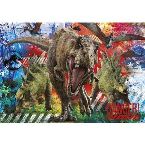 Puzzle 180 Pieces Jurassic World : Le Monde Des Dinosaures - Puzzle Enfant - Set Puzzle Dino Animaux Pr?Historique + 1 Carte Tigre