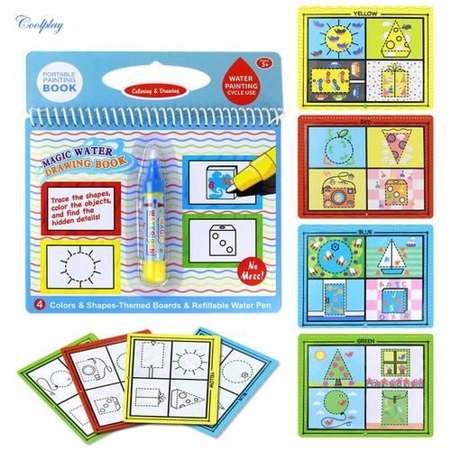 Magique Peinture A L'eau Graffiti Livre Reutilisable Couleur Animaux Graphiques Education Cognitive Papier Art Dessin Jouet, Graphiques