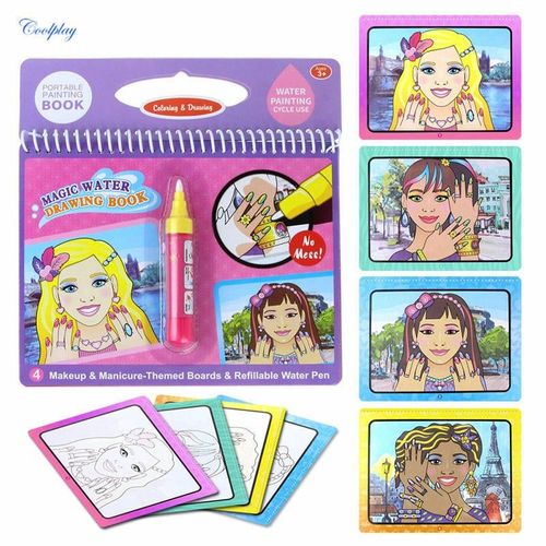 Magique Peinture A L'eau Graffiti Livre Reutilisable Couleur Animaux Graphiques Education Cognitive Papier Art Dessin Jouet, Beaute Comestic