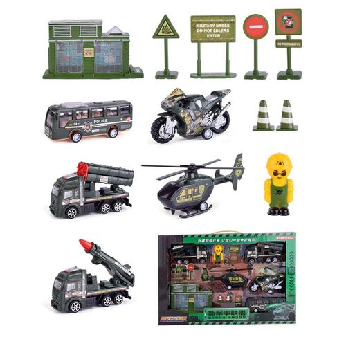 Plusieurs Styles Ingenierie Militaire Aviation Assainissement Camion De Pompiers Voiture Moule Sous Pression Modèle Jouet Ensemble Pour Enfant Cadeau, Ensemble De Voitures Militaires