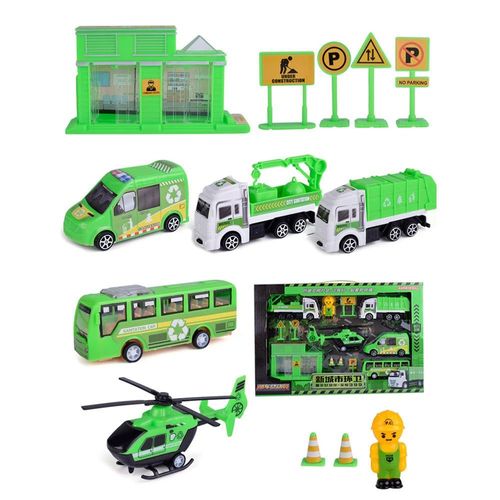 Plusieurs Styles Ingenierie Militaire Aviation Assainissement Camion De Pompier Voiture Moule Sous Pression Modèle Jouet Ensemble Pour Enfant Cadeau, Ensemble D'assainissement