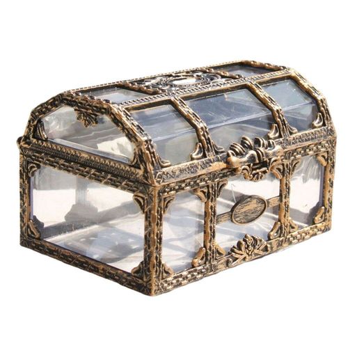 Pirate Bo?Te Au Tresor Transparente Simulation Cristal Bo?Te A Bijoux Bo?Te En Plastique Pirate Scène Decoration Accessoires Bo?Te De Rangement Transparente