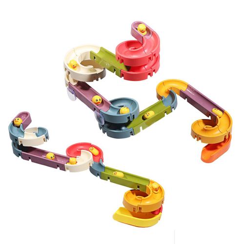 Couleur Riche Bebe Salle De Bain Canard Jouer Piste D'eau Jeu De Glissière Bricolage Assemblage Puzzle Education Precoce Ensemble Jouet Pour Enfants Cadeau, 66 Pcs