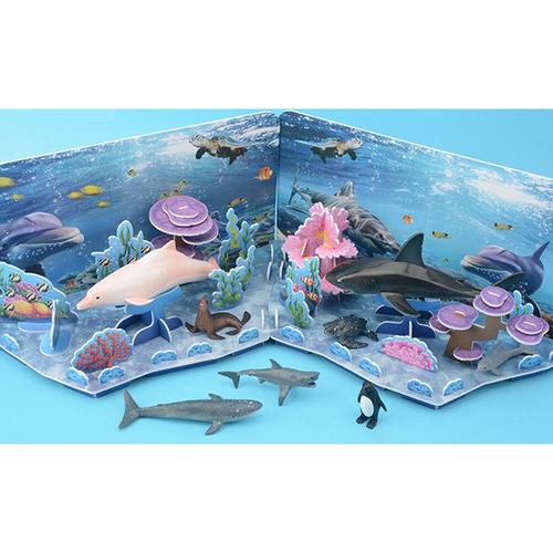 Magnetique Requin Animal 3d En Trois Dimensions Diy Assembler Puzzle Monde Sous-Marin Scène Education Precoce Animal Modèle Jouet Pour Enfants Cadeau