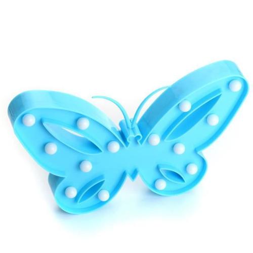 Lampe De Chevet 14led Lumière Mur Nuit Décoration De Papillon (Sans Batterie) Bleu Bo10293