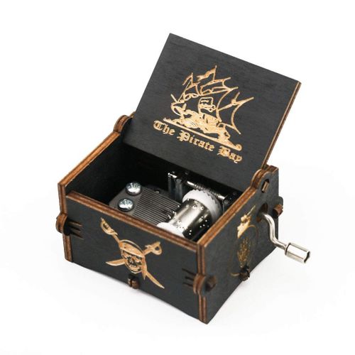 Boîte À Musique Pirates Des Caraïbes En Bois Sculpté À La Main, Cadeau Musical, Thème Play Davy Jones, Noir