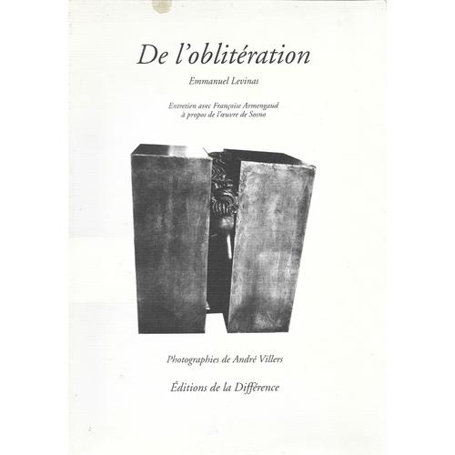 De L'oblitération : Entretien Avec Françoise Armengaud À Propos De L'oeuvre De Sosno ( Photographies Noir & Blanc : André Villers ) ## Édition D'avril 1998