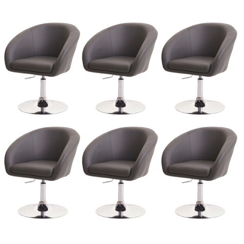 Lot De 6 Chaises De Salle À Manger Hwc-F19, Chaise De Cuisine Pivotante Loungesessel, Pivotante Réglable En Hauteur   Similicuir