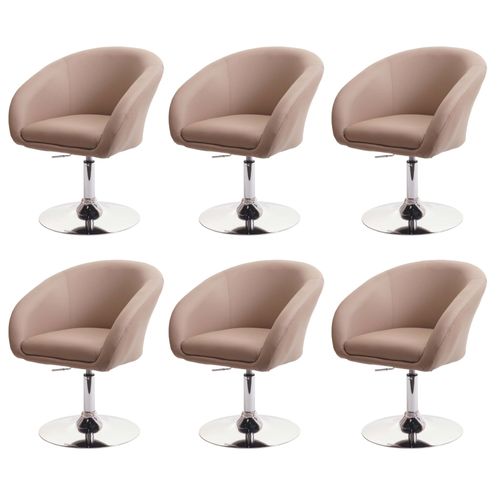 Lot De 6 Chaises De Salle À Manger Hwc-F19, Chaise De Cuisine Pivotante Loungesessel, Pivotante Réglable En Hauteur   Similicuir
