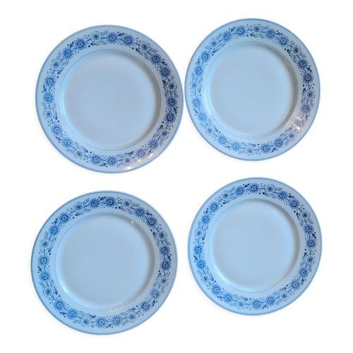 4 Assiettes Ch Field Haviland Limoges Milloz Montpellier Blanc