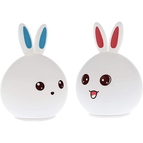 Lampe De Nuit Led Lapin Multicolore Silicone Touch Usb Light Sensor Lampe De Chevet