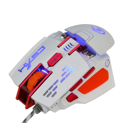 4000 DPI LED Optique Gaming Souris Programmable Souris de Jeu Ergonomique Filaire 7 Boutons pour PC MagiDeal blanc