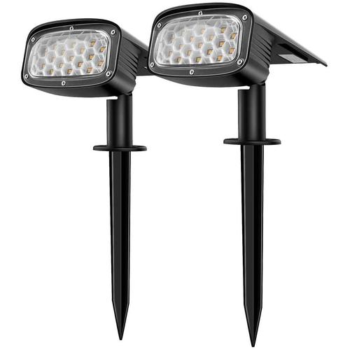 Lot De 2 Lampes Solaires 34 Led Pour L'extérieur, 3 Modes, Angle De 270°.