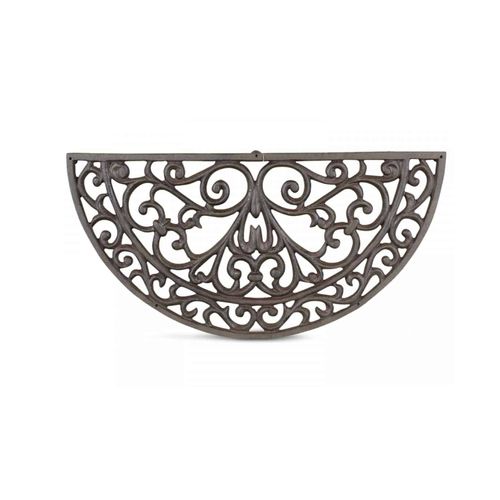 Tapis Paillasson Fer Forge Demi Lune Fonte 60.5cm - Marron
