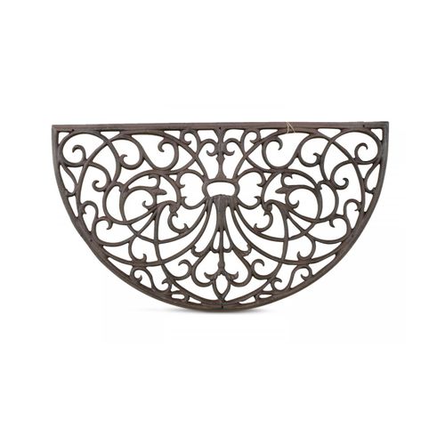 Tapis Paillasson Fer Forge Demi Lune Fonte 66.5cm - Marron
