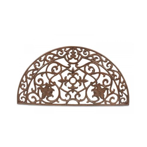 Tapis Paillasson Fer Forge Demi Lune Fonte 70cm - Marron
