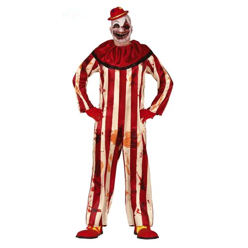 Déguisement Clown Terrifiant Rouge Et Blanc Homme - Taille: Xl (54-56)