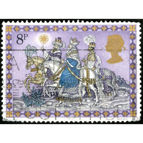 Timbre Oblitéré Angleterre, Noël, 8 P