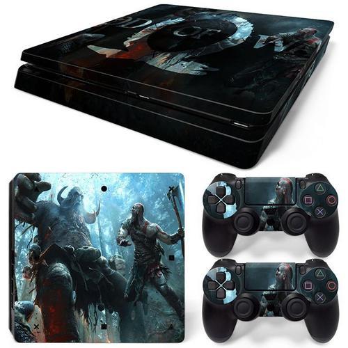 Kit De Autocollants Skin Decal Pour Console De Jeu Ps4 Slim Contr?Leur Dieu De La Guerre, T1tn-Ps4slim-5648