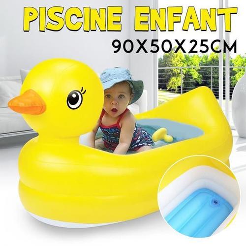 Piscine Gonflable Baignoire Natation Douche Enfant Jeux D'eau Piscine À Balles Jouet Canard Jaune