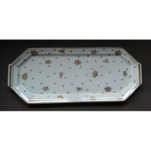 Plat En Porcelaine De Limoges Georges Boyer Style Art Déco Blanc Et Or