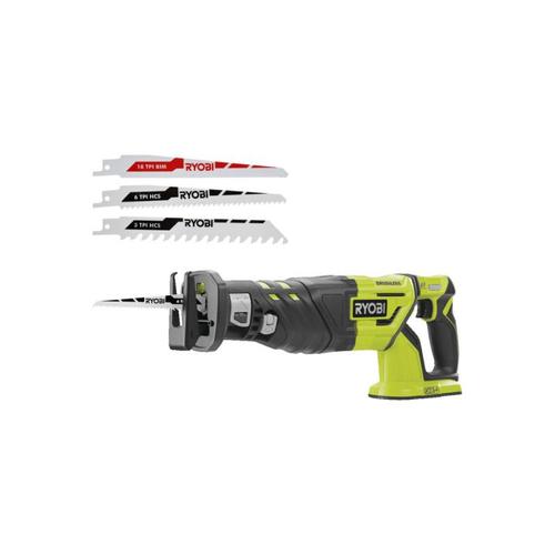 Pack RYOBI - Scie sabre Brushless R18RS7-0 - 18V One+ - sans batterie ni chargeur - Lot de 3 lames RAK3RBWM spéciales scie