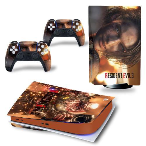 Kit De Autocollants Skin Decal Pour Console De Jeu Ps5 Ps5 Master Crise 2 3 Version Remake Resident Evil 3, Version Cd-Rom T2340