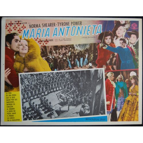 Marie Antoinette * Film 1938 W S Van Dyke - Affiche De Cinéma Originale Mexicaine - Original Lobby Card 32x42 Cm * Norma Shearer ; Tyrone Power ; John Barrymore - Révolution Française - Guillotine