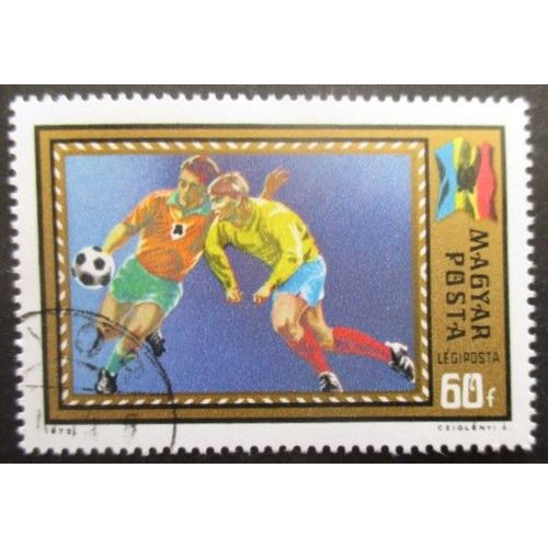 Hongrie Poste Aérienne N°346 Championnats D'europe De Football Oblitéré