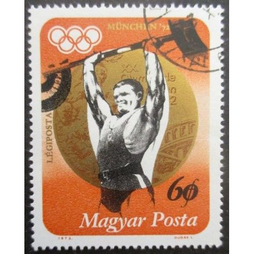 Hongrie Poste Aérienne N°354 Médaille Aux Jeux Olympiques De Munich 1972 Oblitéré