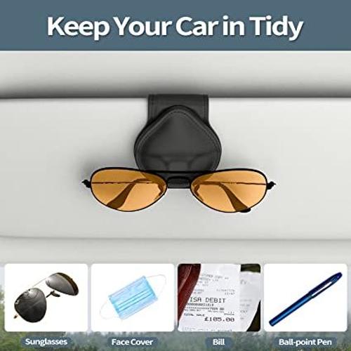 Porte-lunettes en cuir, lunettes pour l'écran dans la voiture