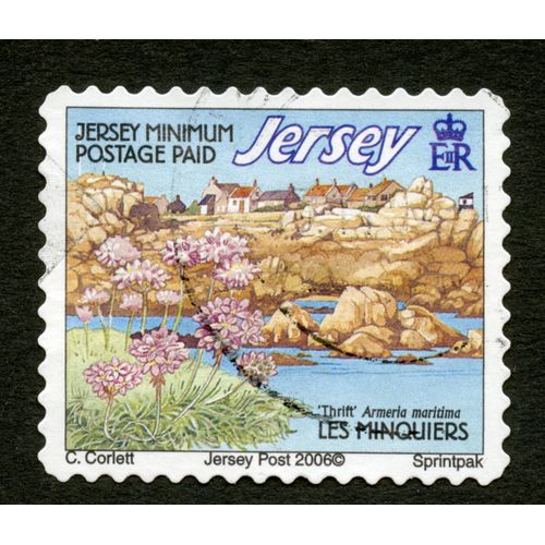 Timbre Oblitéré Jersey, Jersey Minimum Postage Paid, Thrift Armeria Maritima, Les Minquiers, Corlett, Jersey Post 2006, Sprintpak, E R