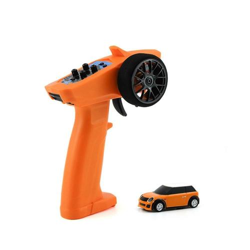 Rtr 1/76 2.4g Rwd Entièrement Proportionnel Mini Rc Voiture Led Vehicules Legers Modèle Enfants Enfants Jouets,Orange