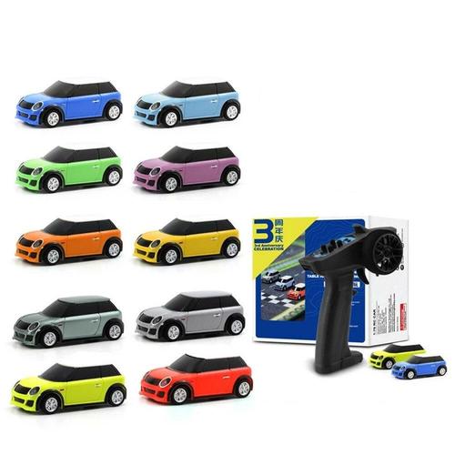 Rtr 1/76 Deux Voitures Rc Version 3ème Anniversaire Mini Jouets Proportionnels Complets Pour Enfants,Vert + Orange