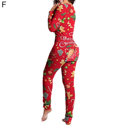 Pyjama Sexy À Rabat Boutonné Pour Femmes, Vêtement De Noël Avec Découpe Fonctionnelle, Pour Adultes, Bouton Club, Combinaison De Salon Plongeant