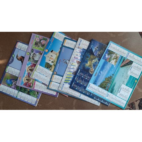 Lot De 7 Calendriers Des Postes, Années 2014-2015-2016-2017-2018-2019-2021