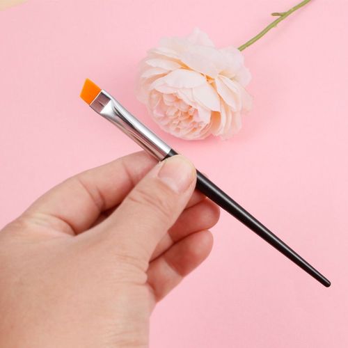 Pinceau Plat Precision Concealer Eyeliner Brush Eye Eyeliner Brush Portable Makeup Eyebrow Brush, Concealer Brush (Orange Hair Bevel Medium) 