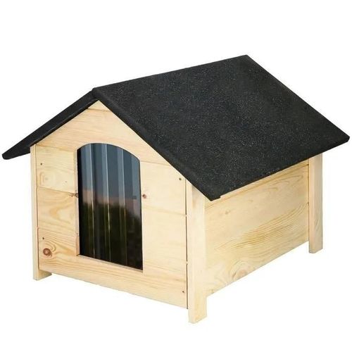 Maison Pour Chien En Bois - Springos® - 66x51,5x51 Cm - Intérieur - Bois Imprégné - Polystyrène - Bitume