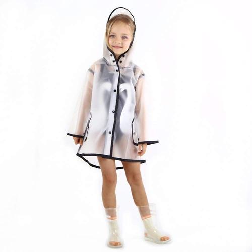 Imperméable À Boutons Transparent Pour Enfants, Veste De Pluie À Capuche Pour Enfants, Vêtements De Pluie Xl