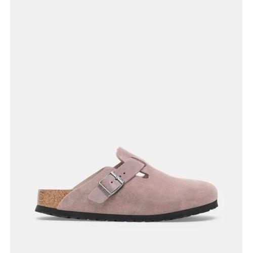 Birkenstock - Sabots Plates Boston En Cuir - Violet - 41