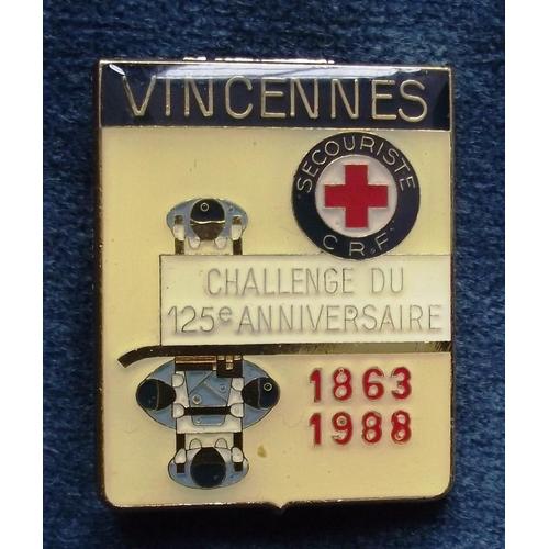 Broche Croix-Rouge:Vincennes Challenge Du 125e Anniversaire 1863/1988