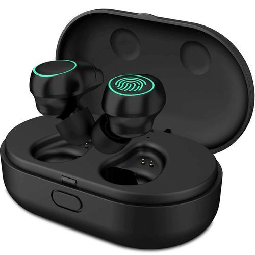Écouteur sans Fil HolyHigh Bluetooth 5.0 Sportives Écouteurs Etanche IPX6 avec Micro - Noir